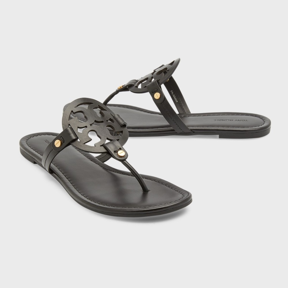 ***BRAND NEW*** Tory Burch Black Miller Leather Sandals - Picture 3 of 5